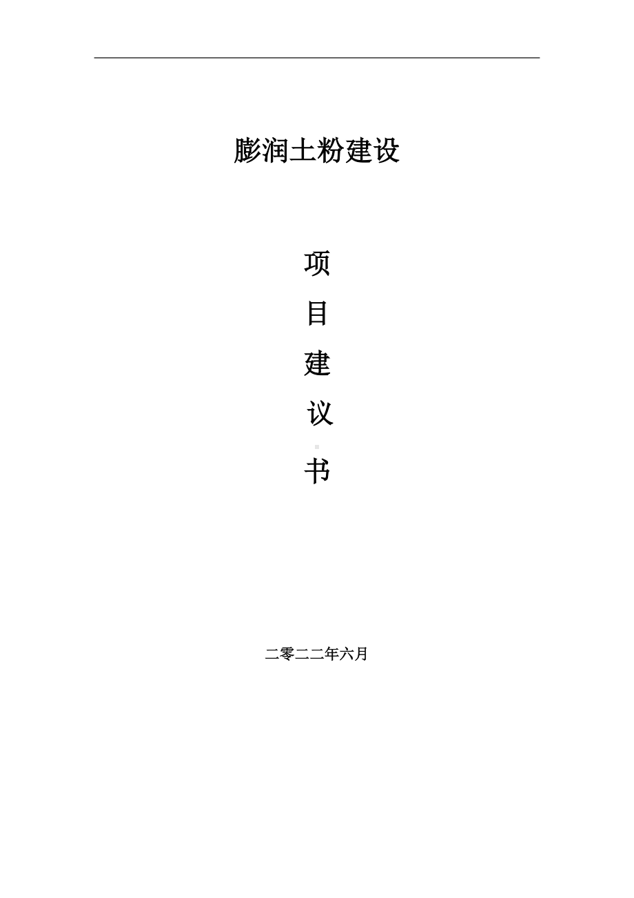 膨润土粉项目建议书（写作模板）.doc_第1页