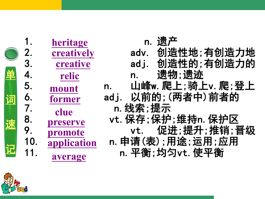 Unit 1Cultural Heritage词汇PPT（ppt课件）-2022新人教版（2019）《高中英语》必修第二册.pptx_第2页