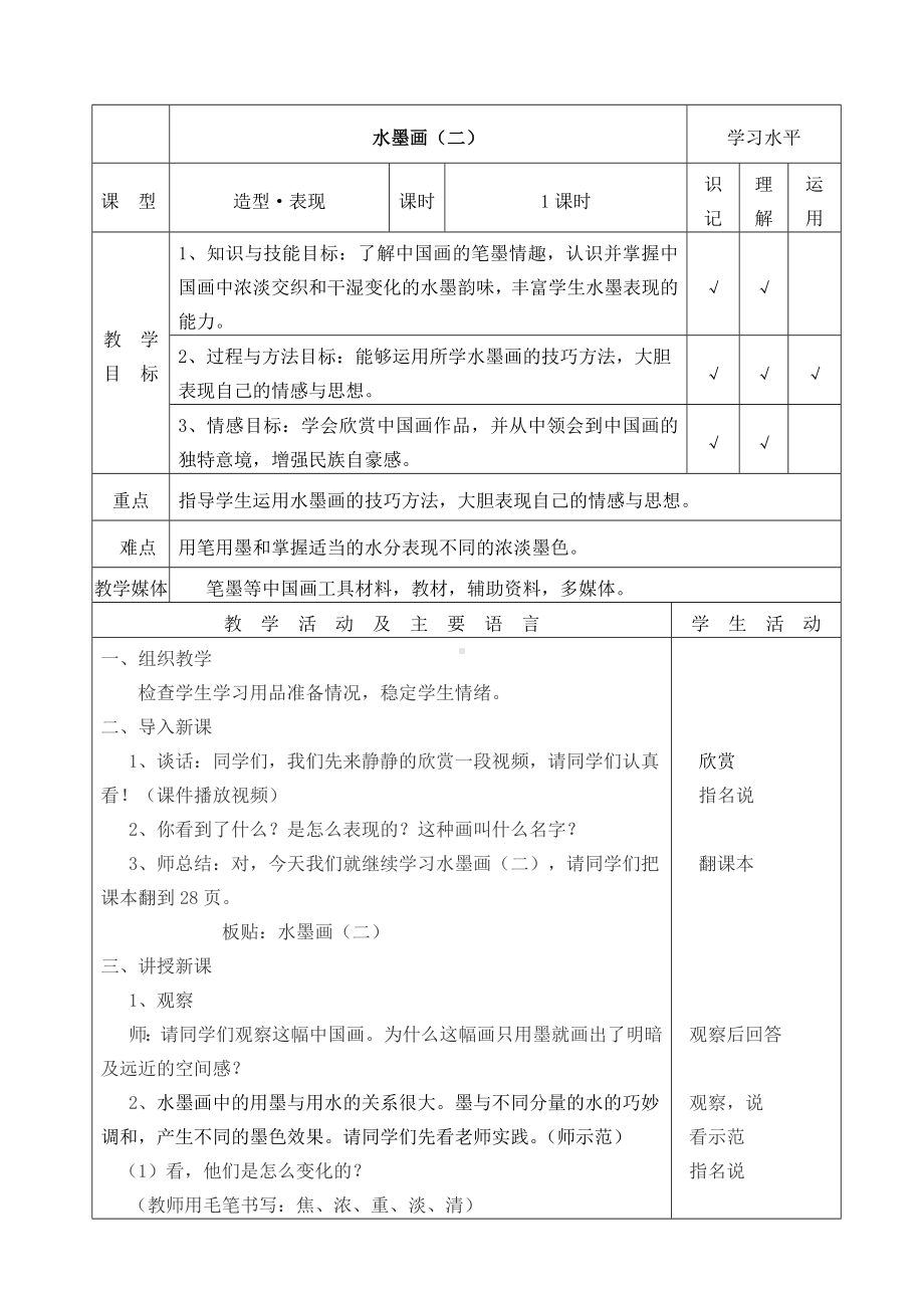 四年级上册美术教案-第14课 水墨画 丨赣美版 .docx_第2页