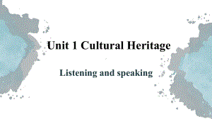 Unit 1 Listening and Speaking（ppt课件） -2022新人教版（2019）《高中英语》必修第二册.pptx