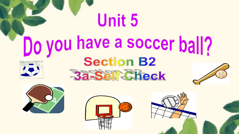 Unit 5 Do you have a soccer ball-Section B (3a-self check) 课件(共17张PPT).ppt（纯ppt,无音视频）_第1页