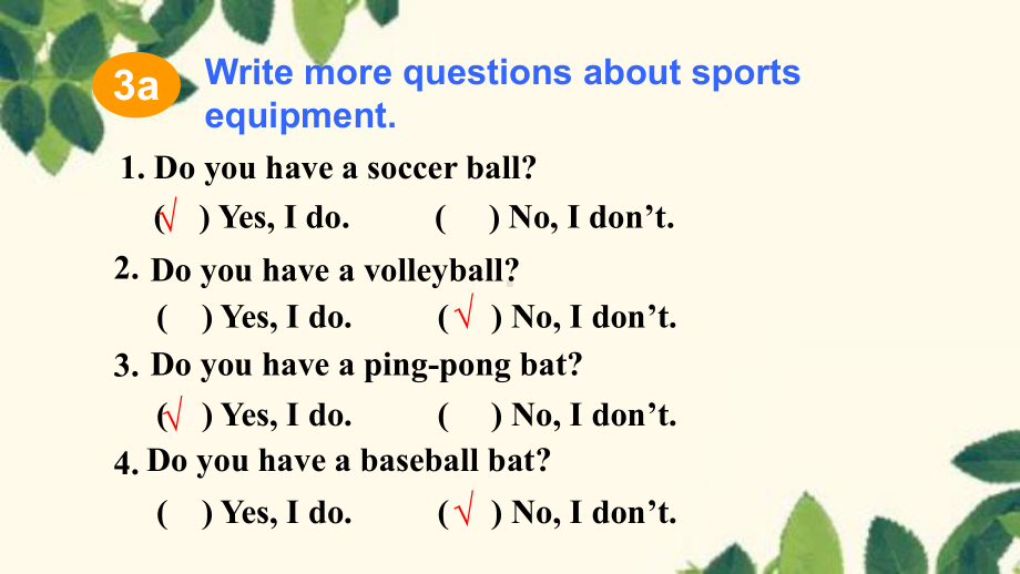 Unit 5 Do you have a soccer ball-Section B (3a-self check) 课件(共17张PPT).ppt（纯ppt,无音视频）_第2页