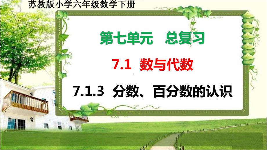 苏教版小学六年级数学下册713《分数、百分数的认识》课件.ppt_第1页