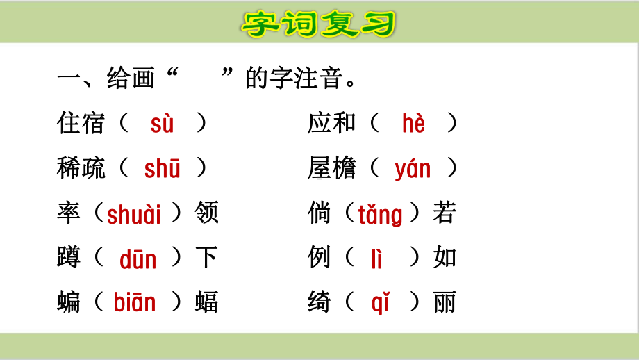 部编人教版四年级下册语文期末第一单元复习课件.ppt_第2页