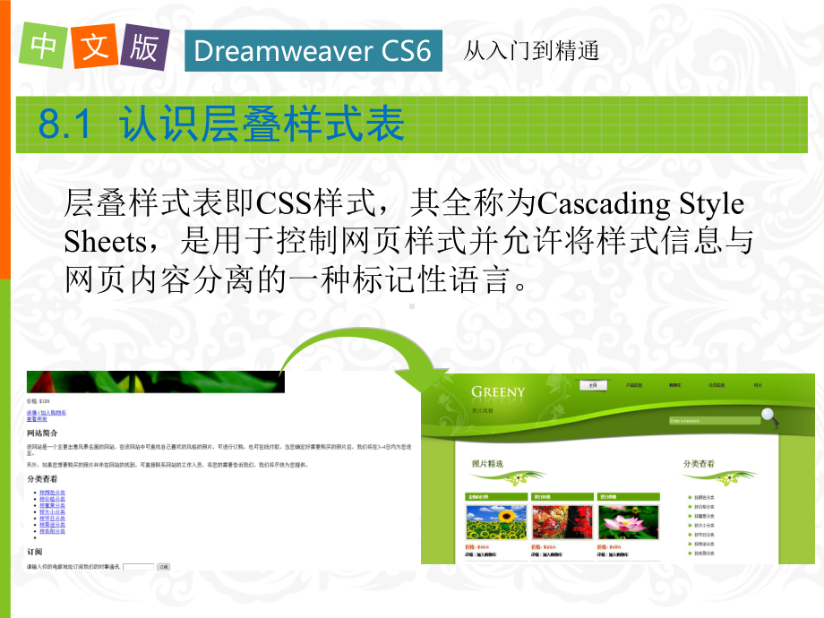 第8章使用CSS美化网页 中文版Dreamweaver CS6网页制作课件.pptx_第3页