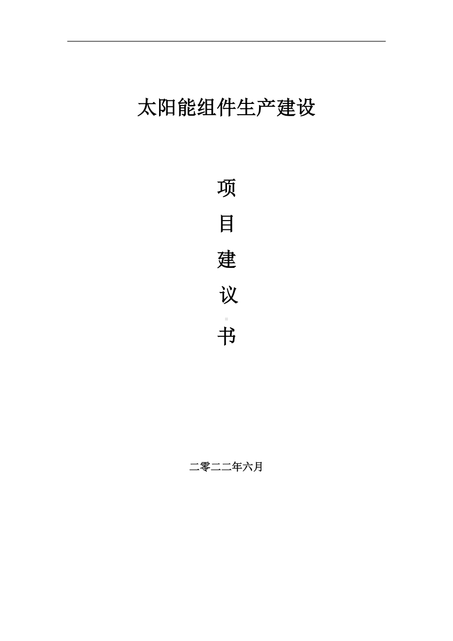 太阳能组件生产项目建议书（写作模板）.doc_第1页