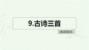 部编版四年级上册语文 第9课 古诗三首 课后习题重点练习课件.ppt