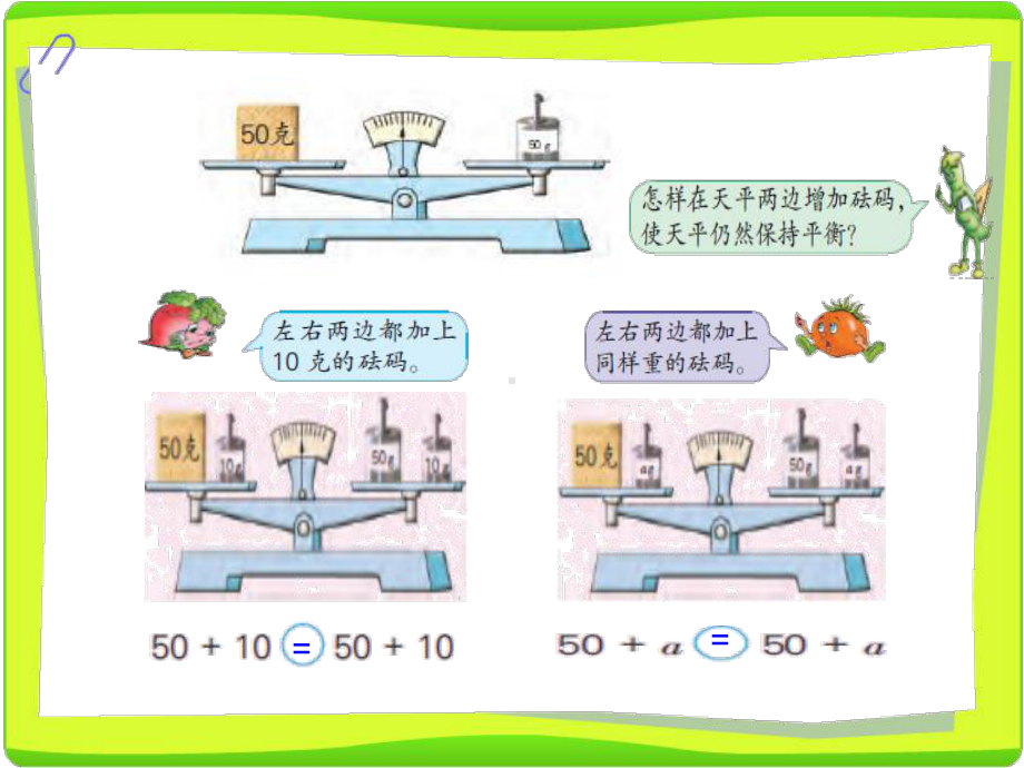 五年级数学下册课件-1.2用等式性质（1）解方程399-苏教版.ppt_第2页