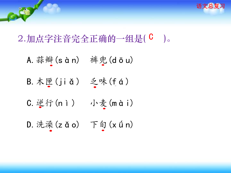 部编六年级下册语文复习专项课件 拼音与汉字 .pptx_第2页