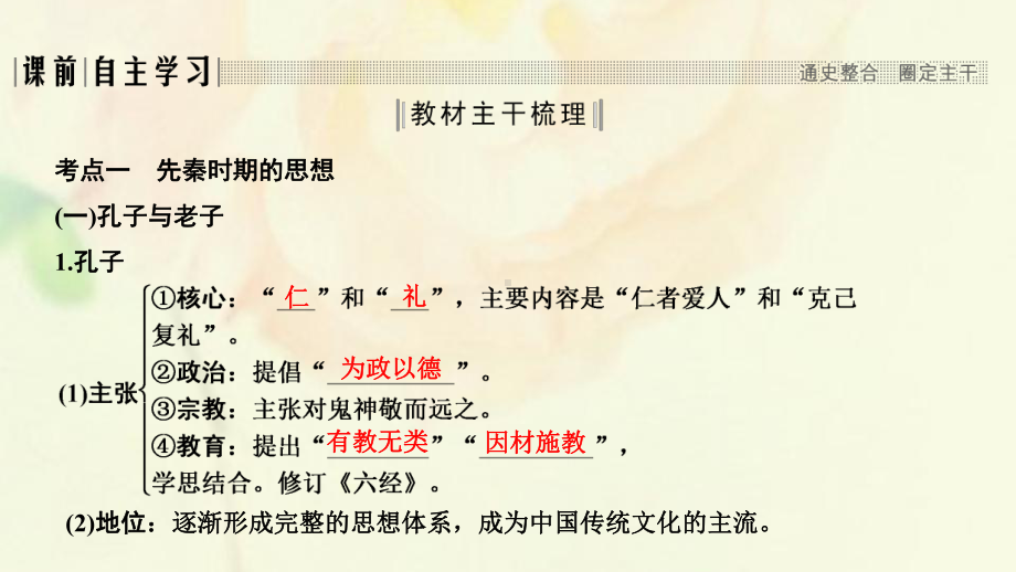 通史版2020版高考历史一轮复习阶段一古代中华文明的起源与奠基-先秦课时3先秦时期的思想文化课件岳麓版.pptx_第2页