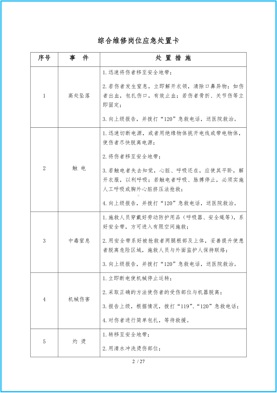 典型作业岗位应急处置卡（通用版）参考模板范本.docx_第2页