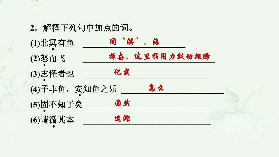 部编版八年级下册语文 第21课《庄子》二则 重点练习课后习题课件.ppt_第3页