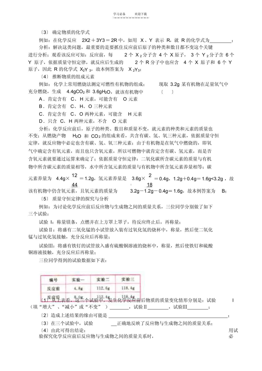 2021年专题培优讲解《质量守恒定律化学方程式》（精华版）.pdf_第2页