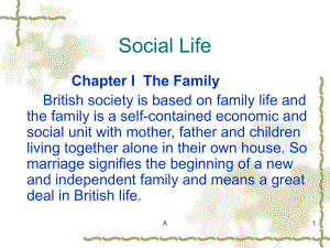 英美概况社会生活 Social Life课件.ppt