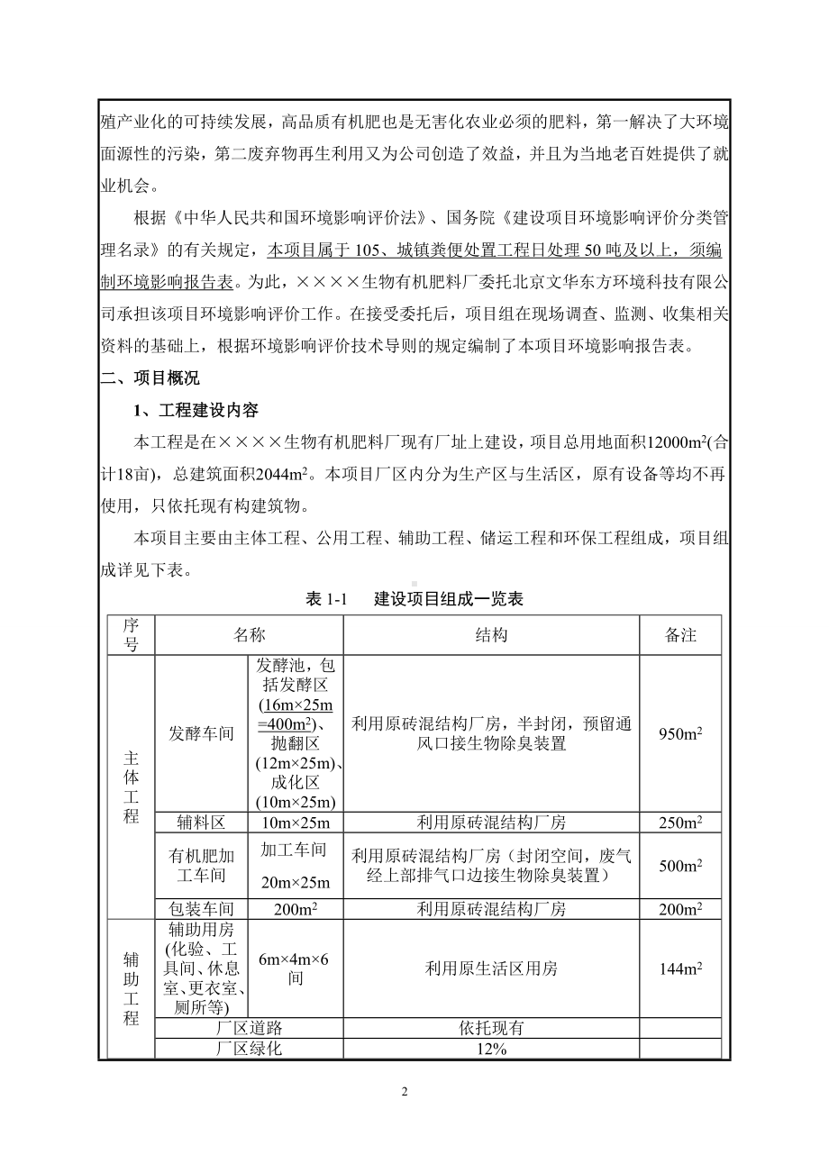 年产5万吨生物有机肥项目建设项目环境影响报告表参考模板范本.doc_第2页