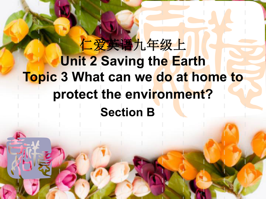 科普版九年级英语上册《Topic3 What can we do at home to protect the environmentSection B》课件-26.ppt（纯ppt,无音视频）_第1页