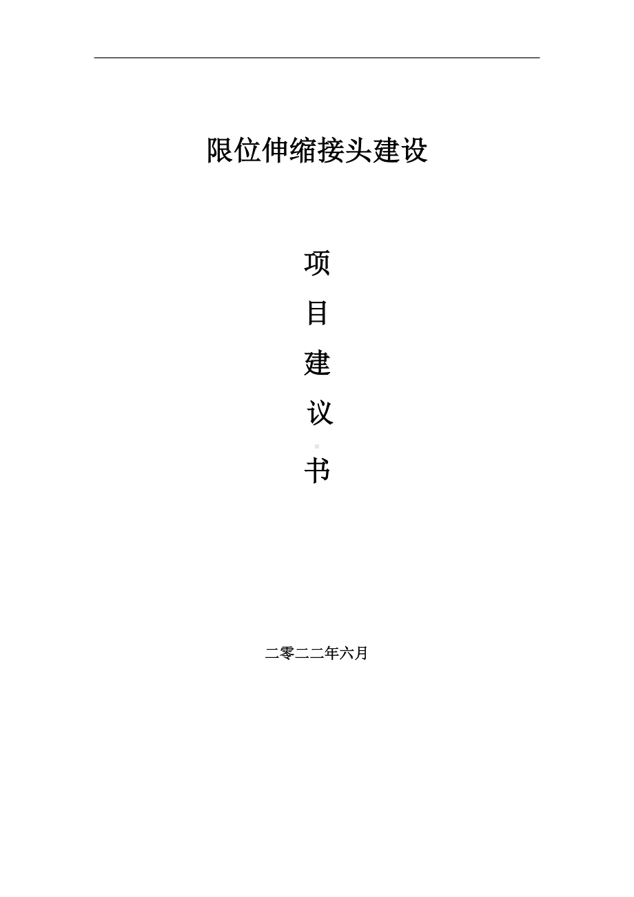 限位伸缩接头项目建议书（写作模板）.doc_第1页