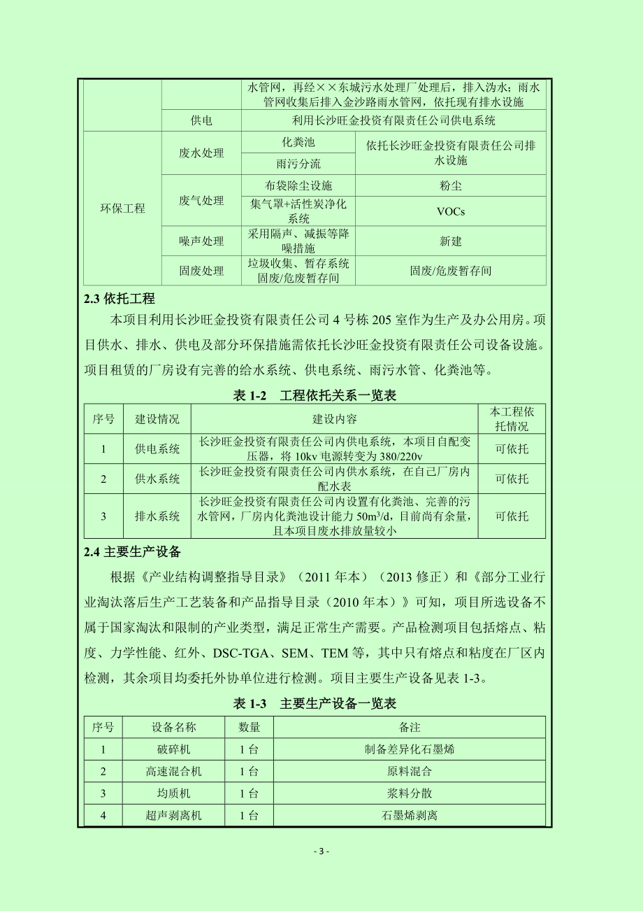 年产5t石墨烯母粒5t石墨烯浆料中试生产线项目环境影响报告书参考模板范本.doc_第3页