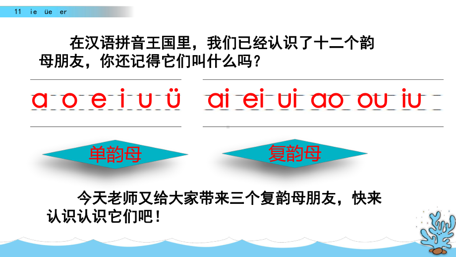 部编版语文一年级上册11 ie üe er课件.pptx_第1页