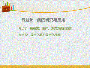 高考生物二轮复习 专题16 酶的研究与应用课件 精心整理.ppt