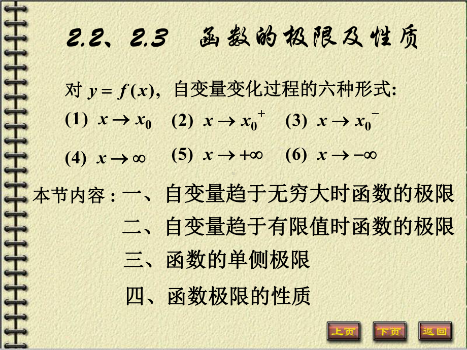 高数 函数的极限及性质 知识点与例题精讲课件.ppt_第1页