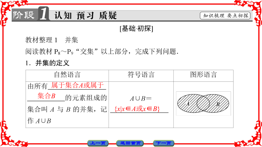 高中数学必修一第1章 第1节 113集合的基本运算 第1课时并集和交集课件.ppt_第3页