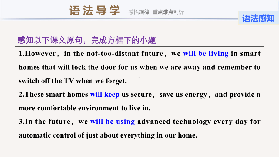 高中英语人教版新教材选择性必修一Unit 2 Period Three Grammar—The future progressive tense课件.pptx_第3页