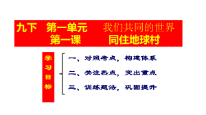 部编版道德与法治九年级下册复习第一课 同住地球村课件.pptx