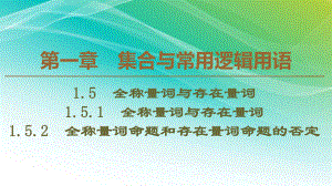 高中数学 集合与常用逻辑用语全称量词与存在量词全称量词命题和存在量词命题的否定课件.ppt