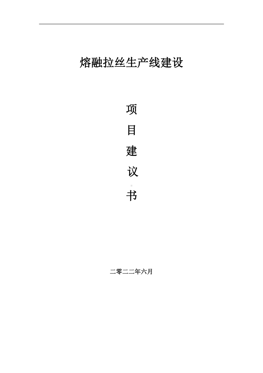 熔融拉丝生产线项目建议书（写作模板）.doc_第1页