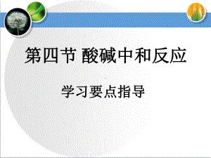 鲁教版九年级化学下册第七单元第四节《酸碱中和反应》学习要点指导课件.ppt