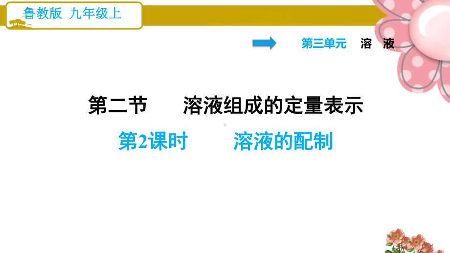 鲁教版九年级化学上册《溶液的配制》课件.ppt_第1页