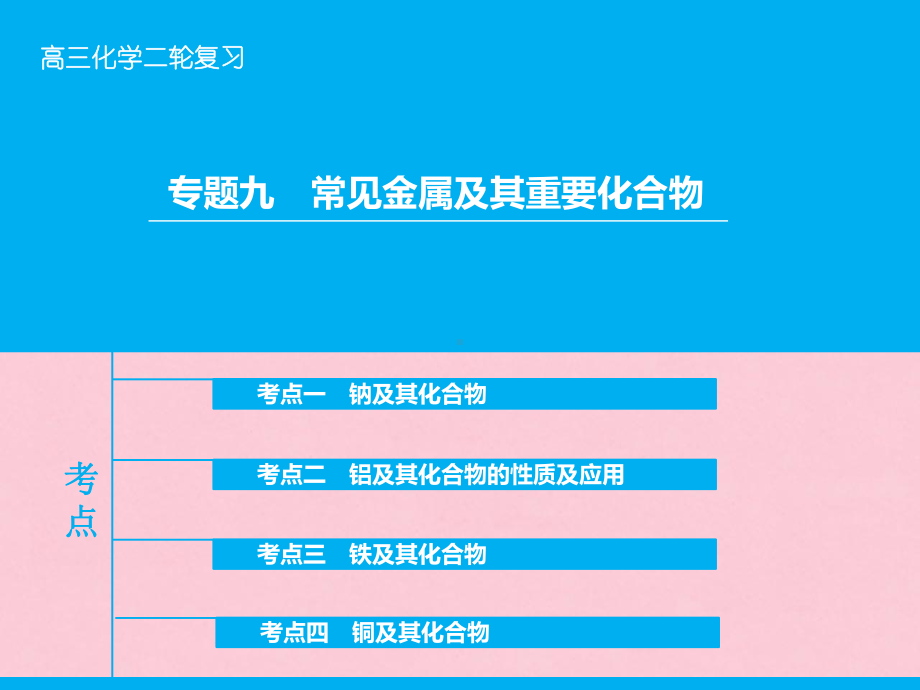 高三化学二轮复习 第1部分 专题9 常见金属及其重要化合物课件 精心整理.ppt_第1页