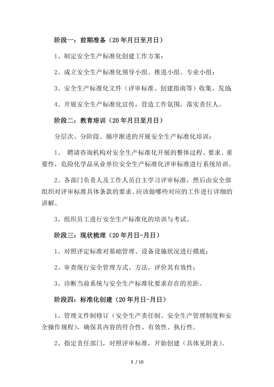 生产经营企业（单位）安全生产标准化创建实施方案参考模板范本.docx_第3页