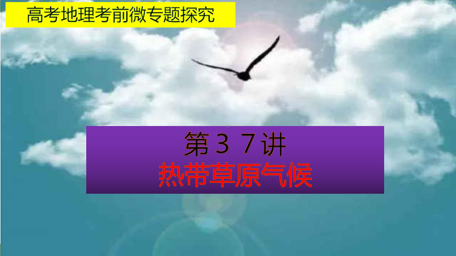 高考地理考前微专题探究37 热带草原气候课件.pptx_第1页