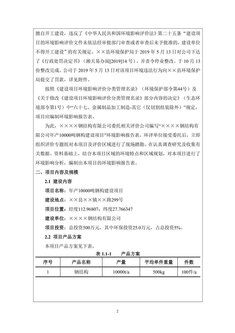 钢结构公司年产10000吨钢构建设项目环境影响报告书参考模板范本.doc_第2页