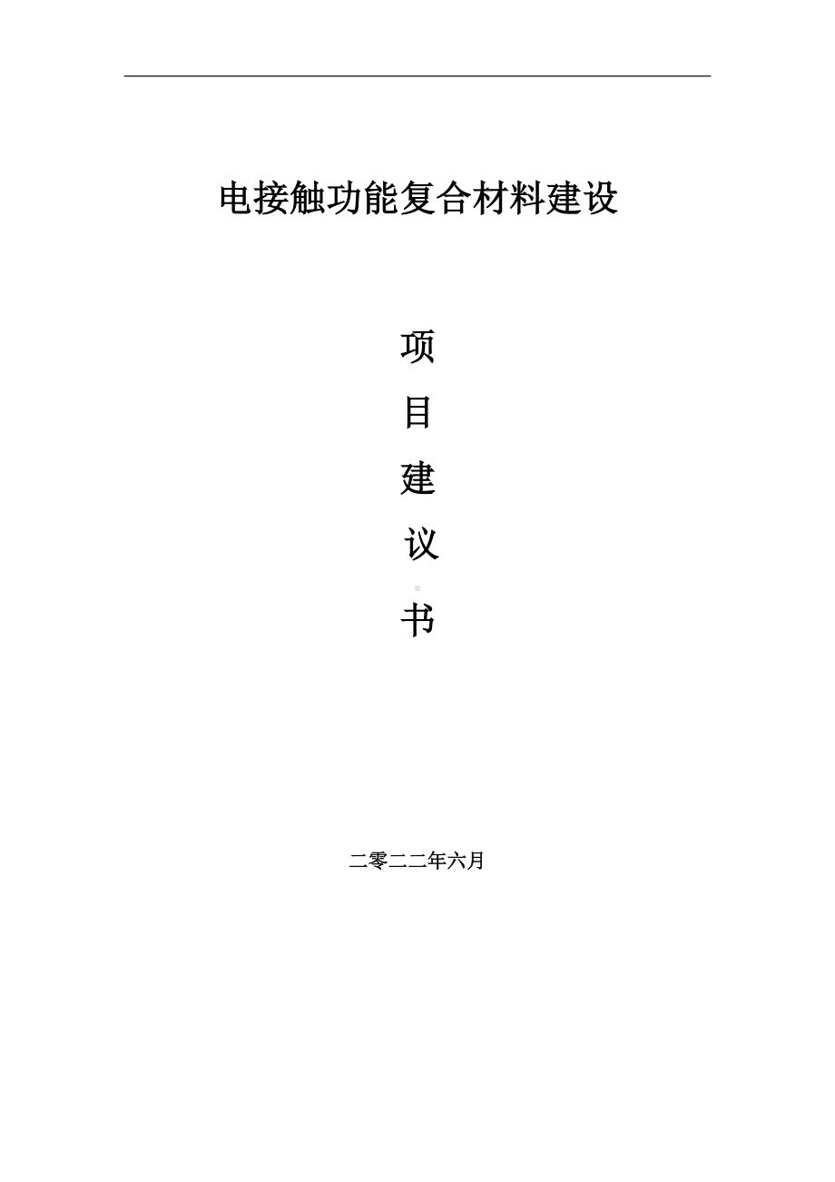 电接触功能复合材料项目建议书（写作模板）.doc_第1页