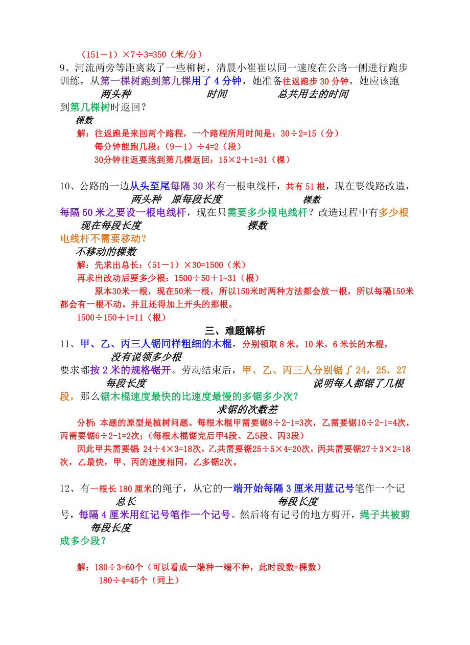 三年级下册数学试题-培优：植树问题（解析版）全国通用.doc_第3页