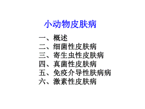 《小动物疾病学》课件：小动物皮肤病.ppt