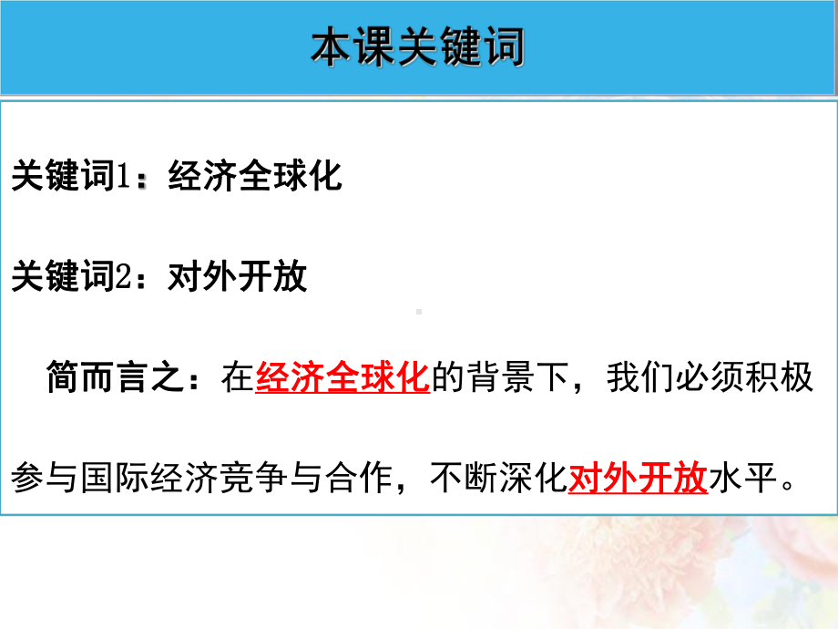 2020届高三政治第一轮复习课件：第十一课-经济全球化与对外开放.ppt_第3页