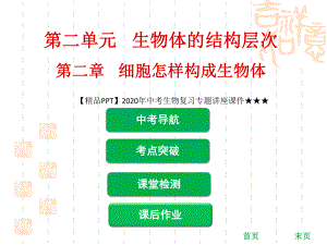 2020年中考生物复习专题讲座课件★★★第二章-细胞怎样构成生物体.ppt