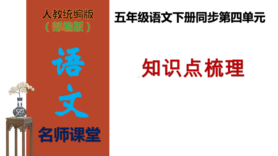 （名师课堂）部编版五年级语文下册第四单元知识点梳理(课件).ppt_第1页