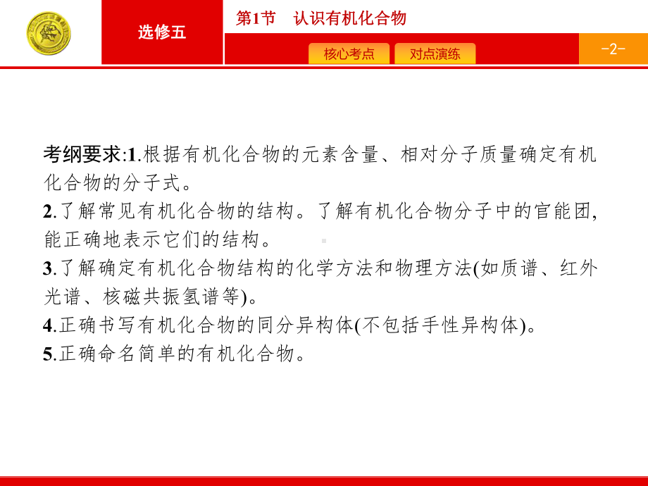 2020年高考优设计化学一轮复习选修5第1节认识有机化合物课件.pptx_第2页