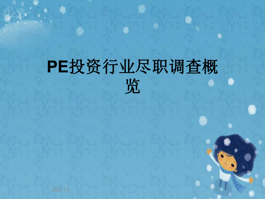 PE投资行业尽职调查概览课件.pptx_第1页