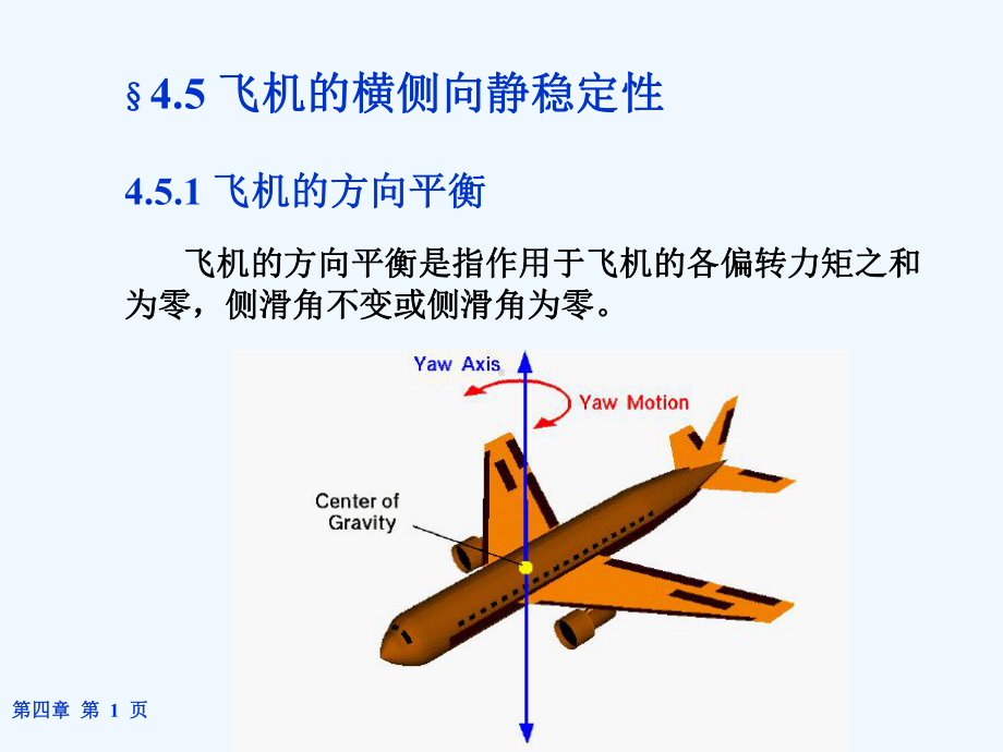 45-§飞机的横侧向静稳定性-46-飞机的横侧向动稳定性课件.ppt_第1页