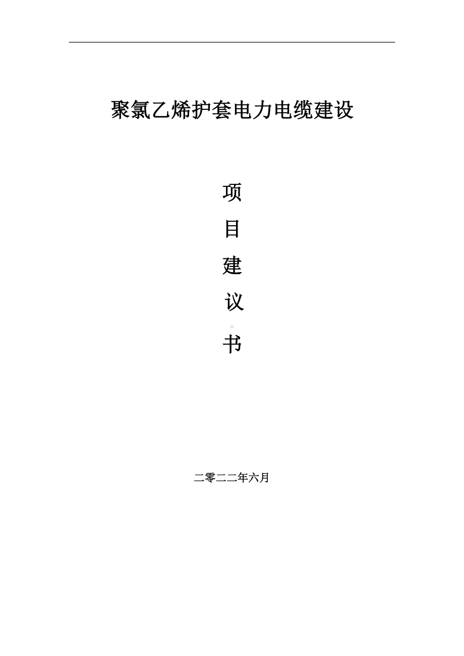 聚氯乙烯护套电力电缆项目建议书（写作模板）.doc_第1页