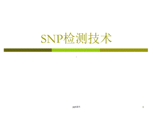 SNP检测技术课件.ppt