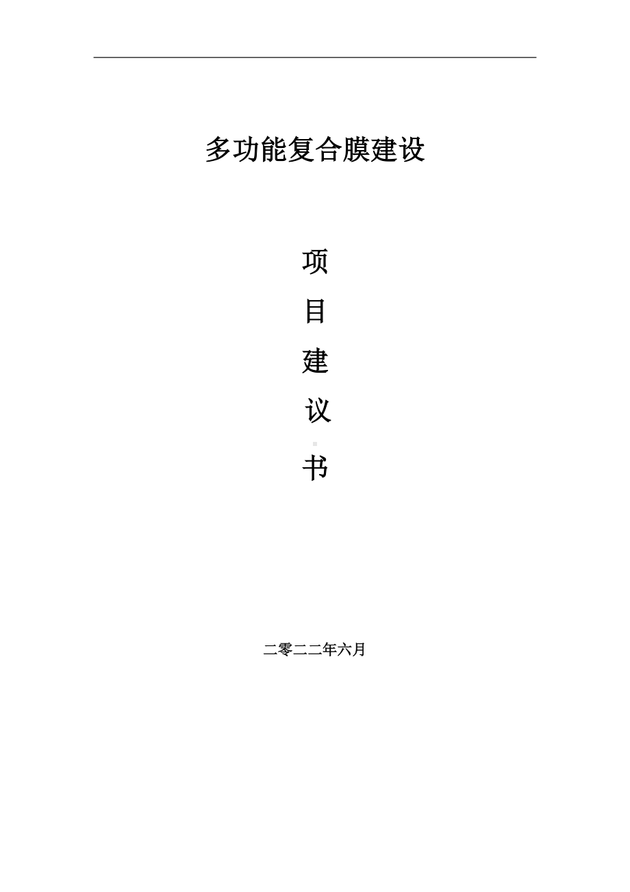 多功能复合膜项目建议书（写作模板）.doc_第1页