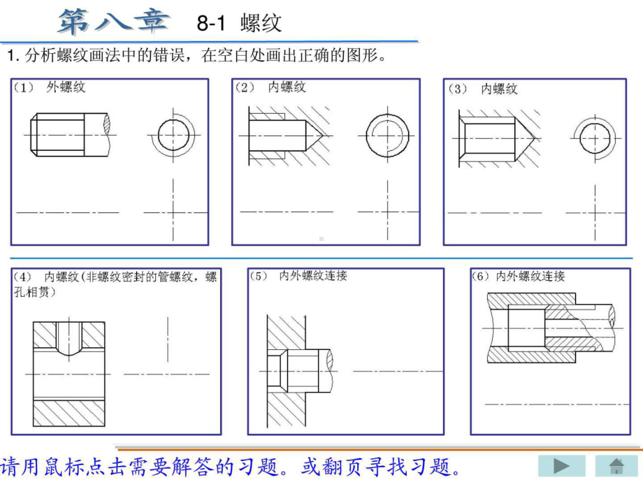 机械制图习题集(重庆大学出版社)丁一第八章xingai答案课件.ppt_第1页