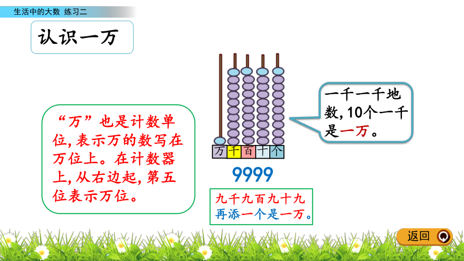 北师大版二年级数学下册《-生活中的大数-练习二》公开课课件-10.pptx_第3页